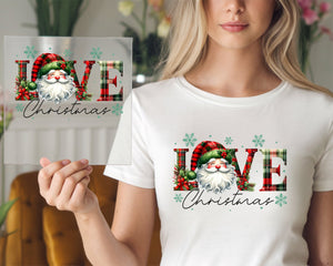 Love Christmas Plaid DTF TRANSFER