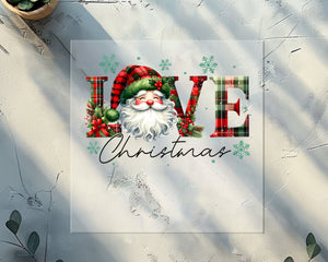 Love Christmas Plaid DTF TRANSFER