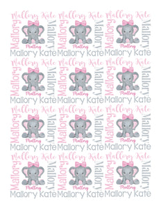 THEME BLANKET ~ Elephant PINK