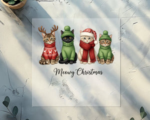 Merry Christmas Cats In Sweaters DTF TRANSFER