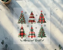Load image into Gallery viewer, Merry And Bright - Plaid Trees DTF TRANSFER
