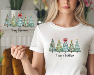 Merry Christmas 5 Trees DTF TRANSFER