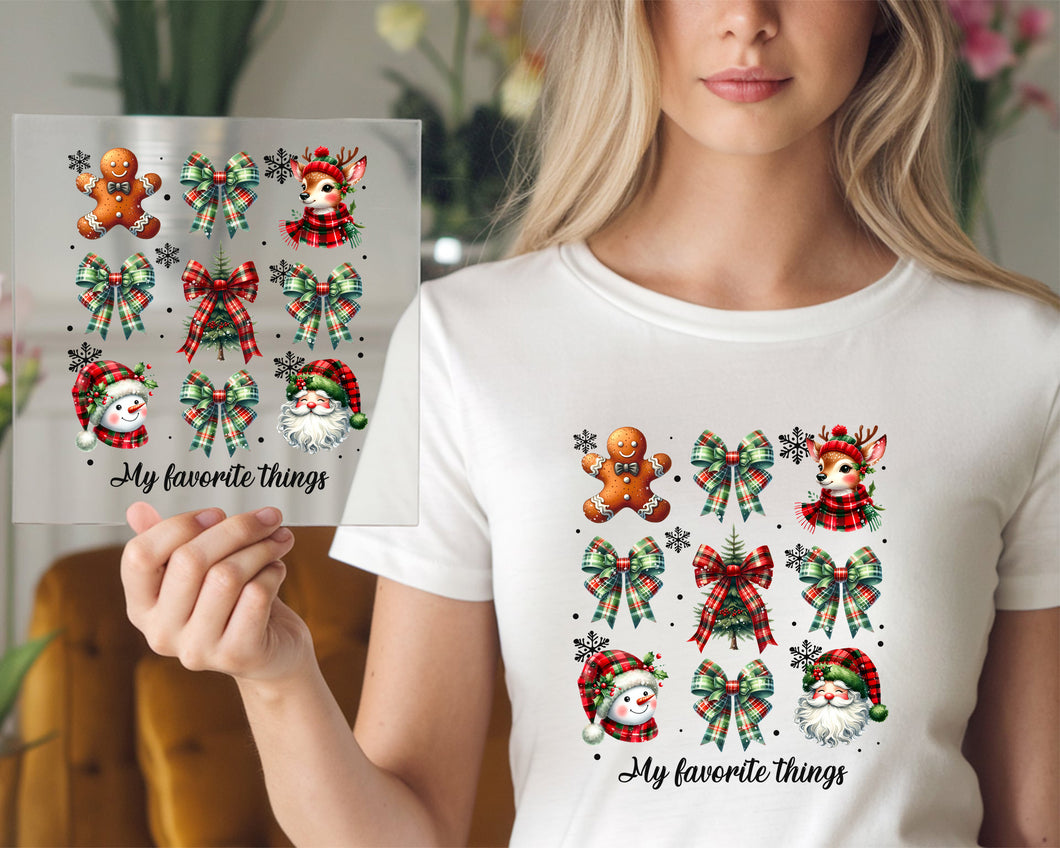 My Favorite Things - Plaid Christmas DTF TRANSFER