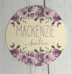 ROUND NAME SIGN 6.5" BABY