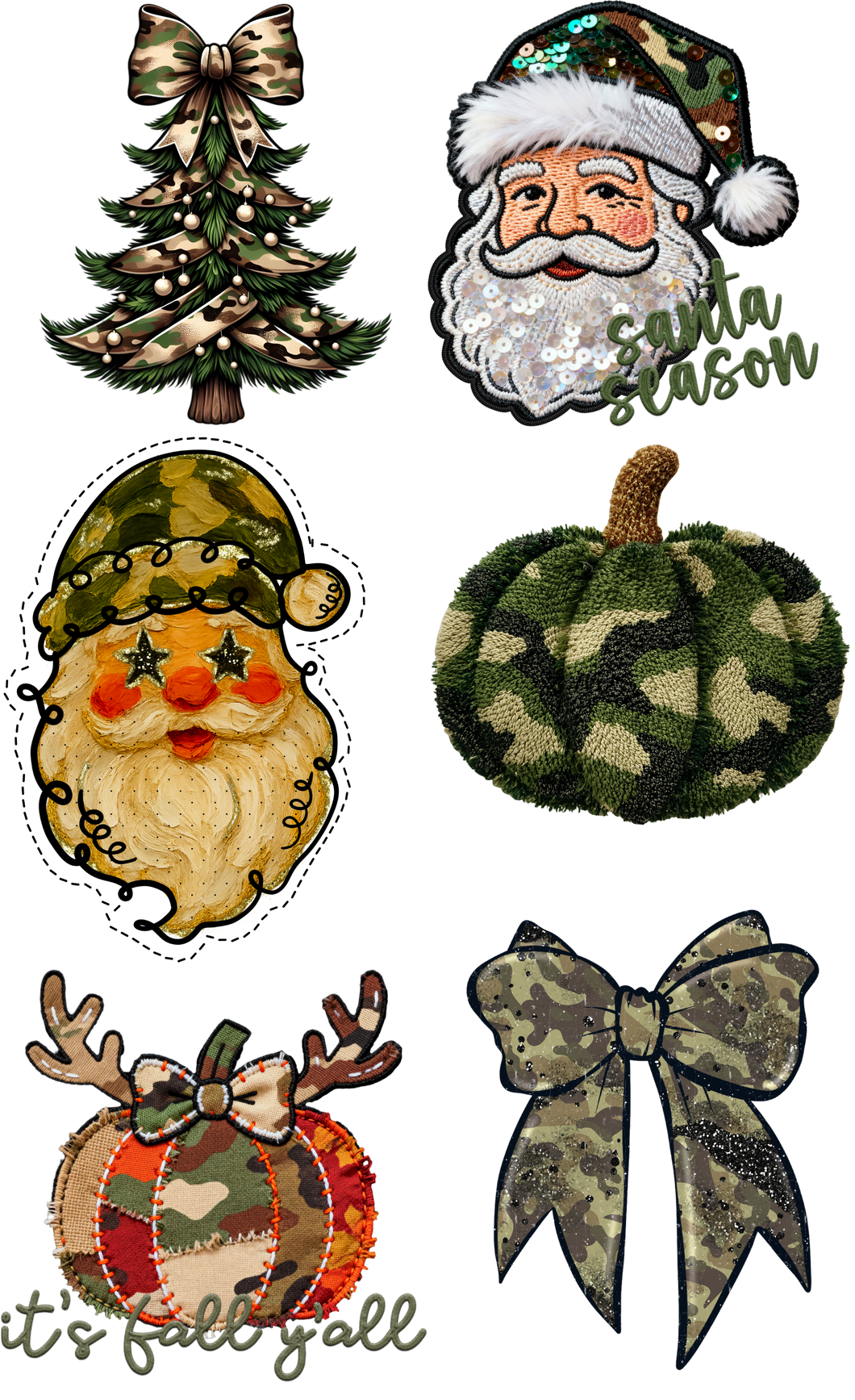 PREMADE GANG SHEET CAMO HOLIDAY 22x40
