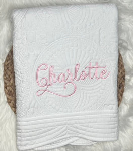 Heirloom Quilt Embroidered Name Girl