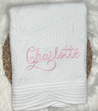 Heirloom Quilt Embroidered Name Girl