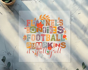 Retro It's Fall Y'All Flannels Bonfires Football Pumpkins DTF TRANSFER