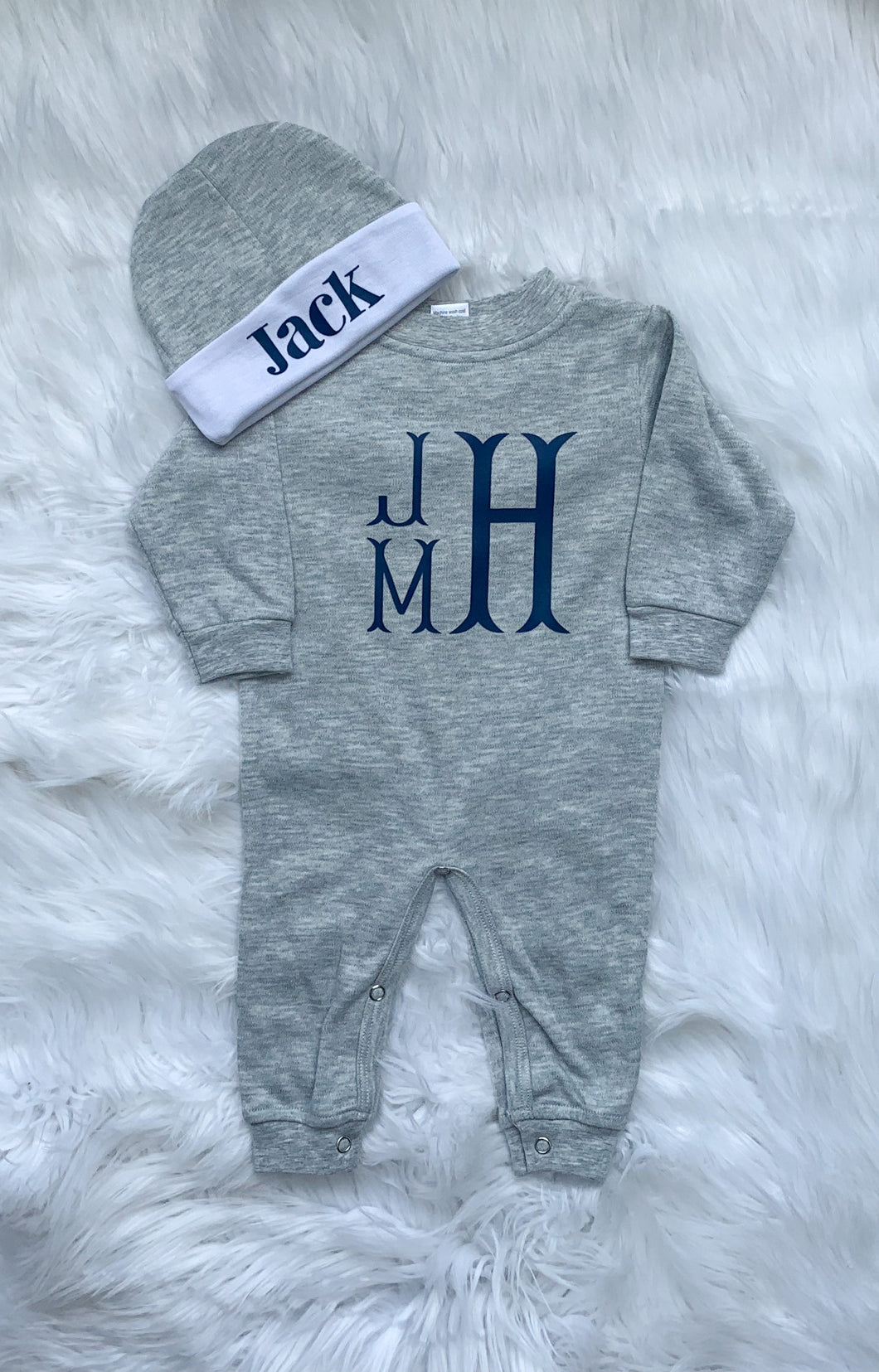 Personalized Baby Romper with hat set