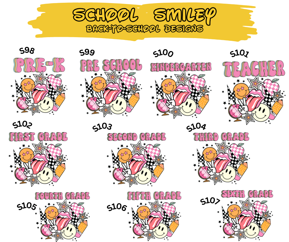 SCHOOL SMILEY - DTF Transfer