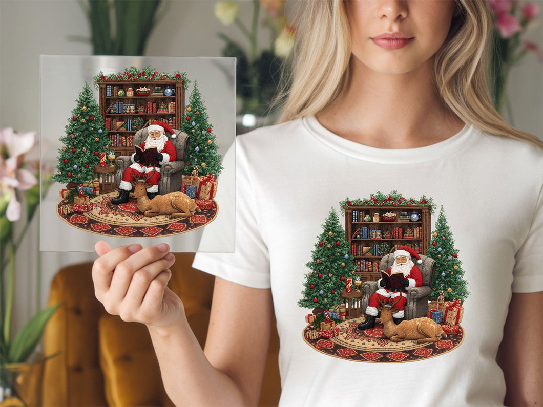 Santa Reading In Chair DTF TRANSFER