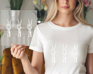 Skellie Hands Peace X 3 DTF TRANSFER