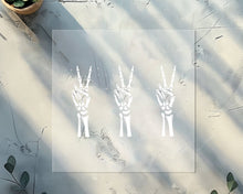 Load image into Gallery viewer, Skellie Hands Peace X 3 DTF TRANSFER
