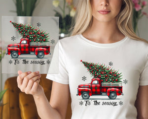 Tis The Season Plaid Truck DTF TRANSFER