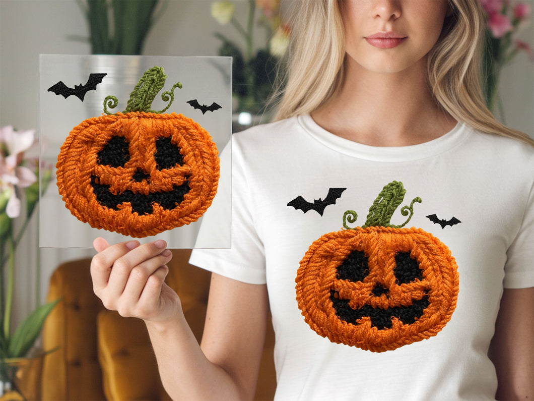 Yarn Carved Pumpkin DTF TRANSFER