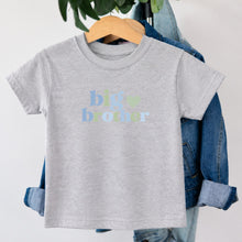 Load image into Gallery viewer, Big Brother Blue Sage Heart design on heather grey kids t-shirt
