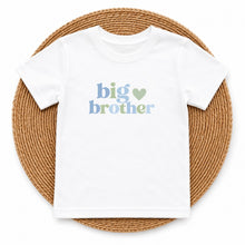 Load image into Gallery viewer, Big Brother Blue Sage Heart design on white kids t-shirt
