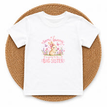 Load image into Gallery viewer, Big Sister Some Bunny Pink design on white kids t-shirt
