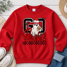 Load image into Gallery viewer, Bucks Hunting design on Red crewneck sweatshirt
