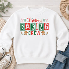 Load image into Gallery viewer, Christmas Baking Crew Christmas design on White crewneck sweatshirt
