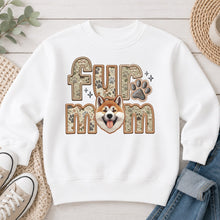 Load image into Gallery viewer, Fur Mom Akita dog lover design on White crewneck sweatshirt
