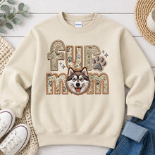 Load image into Gallery viewer, Fur Mom Alaskan Malamute dog lover design on Sand crewneck sweatshirt
