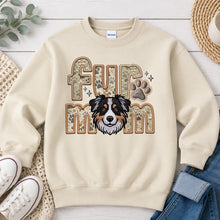 Load image into Gallery viewer, Fur Mom Australian Shepherd dog lover design on Sand crewneck sweatshirt
