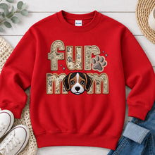 Load image into Gallery viewer, Fur Mom Beagle dog lover design on Red crewneck sweatshirt
