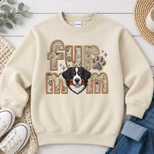 Load image into Gallery viewer, Fur Mom Bernese Mountain dog lover design on Sand crewneck sweatshirt
