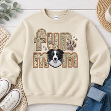 Load image into Gallery viewer, Fur Mom Border Collie Black and White dog lover design on Sand crewneck sweatshirt
