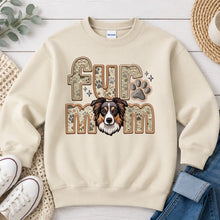 Load image into Gallery viewer, Fur Mom Border Collie dog lover design on Sand crewneck sweatshirt
