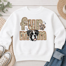 Load image into Gallery viewer, Fur Mom Boxer dog lover design on White crewneck sweatshirt

