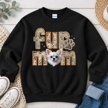 Load image into Gallery viewer, Fur Mom Chinese Chihuahua dog lover design on Black crewneck sweatshirt
