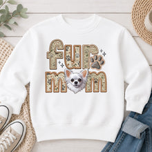 Load image into Gallery viewer, Fur Mom Chinese Chihuahua dog lover design on White crewneck sweatshirt
