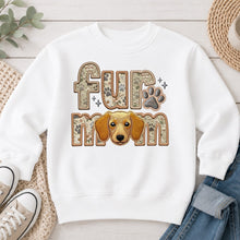 Load image into Gallery viewer, Fur Mom Dachshund Blonde dog lover design on White crewneck sweatshirt
