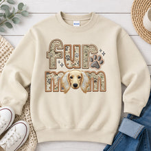 Load image into Gallery viewer, Fur Mom Dachshund Cream Long Hair dog lover design on Sand crewneck sweatshirt
