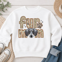 Load image into Gallery viewer, Fur Mom Dachshund Grey dog lover design on White crewneck sweatshirt
