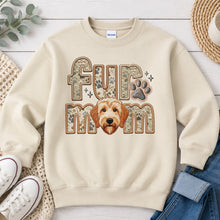 Load image into Gallery viewer, Fur Mom Doodle Apricot dog lover design on Sand crewneck sweatshirt
