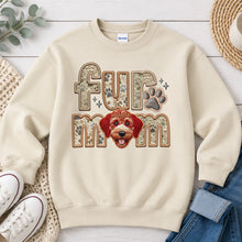 Load image into Gallery viewer, Fur Mom Doodle Red dog lover design on Sand crewneck sweatshirt
