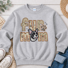 Load image into Gallery viewer, Fur Mom Frenchie dog lover design on Ash Grey crewneck sweatshirt
