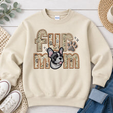 Load image into Gallery viewer, Fur Mom Frenchie dog lover design on Sand crewneck sweatshirt
