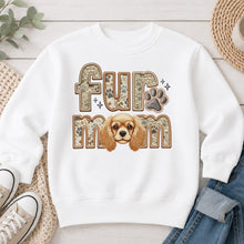 Load image into Gallery viewer, Fur Mom King Charles Poodle Mix dog lover design on White crewneck sweatshirt
