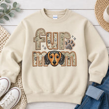 Load image into Gallery viewer, Fur Mom Mini Dachshund dog lover design on Sand crewneck sweatshirt
