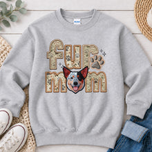 Load image into Gallery viewer, Fur Mom Red Heeler dog lover design on Ash Grey crewneck sweatshirt
