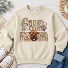 Load image into Gallery viewer, Fur Mom Shar Pei dog lover design on Sand crewneck sweatshirt
