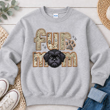Load image into Gallery viewer, Fur Mom Shih Tzu Black dog lover design on Ash Grey crewneck sweatshirt
