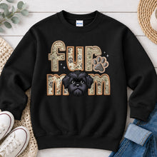 Load image into Gallery viewer, Fur Mom Shih Tzu Black dog lover design on Black crewneck sweatshirt
