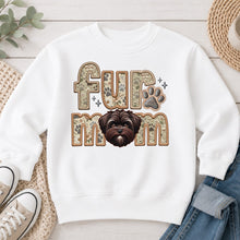 Load image into Gallery viewer, Fur Mom Shih Tzu Brown dog lover design on White crewneck sweatshirt

