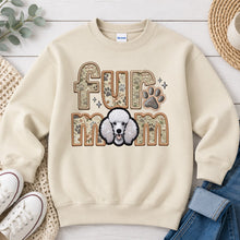 Load image into Gallery viewer, Fur Mom Standard Poodle White dog lover design on Sand crewneck sweatshirt
