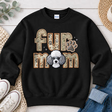 Load image into Gallery viewer, Fur Mom Toy Poodle White dog lover design on Black crewneck sweatshirt
